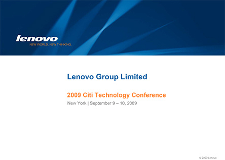 Lenovo at the Citi's 16th Annual Global Technology Conference