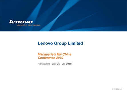 Lenovo at Macquarie Hong Kong Conference