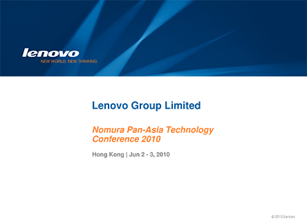 Lenovo at Nomura's Pan-Asia Technology Conference
