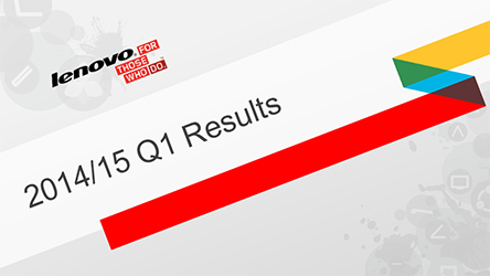 FY2014/15 First Quarter Results