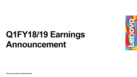 FY2018/19 First Quarter Results